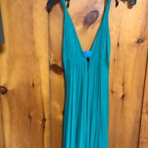 Miguelina turquoise flowy dress with stone